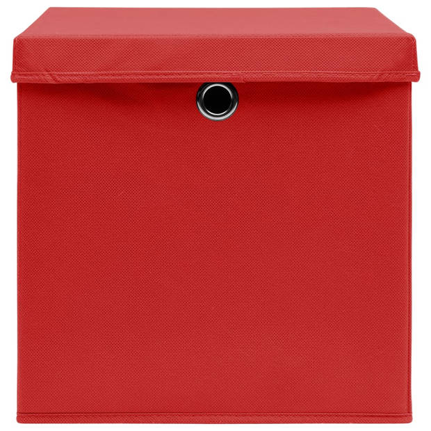 The Living Store Opbergbox Inklapbaar - Rood - 32 x 32 x 32 cm - Nonwoven stof