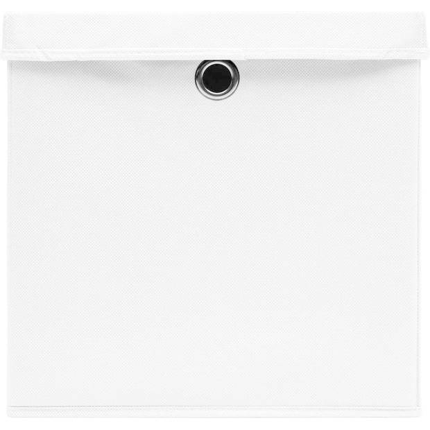 The Living Store Opbergboxen - Nonwoven Stof - 32 x 32 x 32 cm - Inklapbaar - Wit