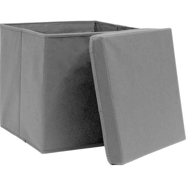 The Living Store Opvouwbare Opbergboxen - Nonwoven - 28x28x28 cm - Set van 4