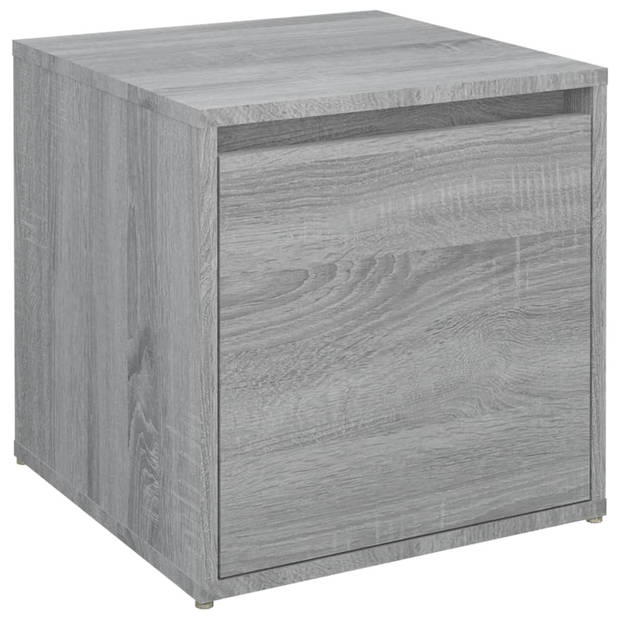 The Living Store Opbergbox met Lade - Grijs Sonoma Eiken - 40.5 x 40 x 40 cm - Trendy Design