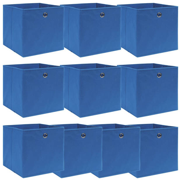 The Living Store Opbergbox - Blauw - 32 x 32 x 32 cm - Nonwoven stof