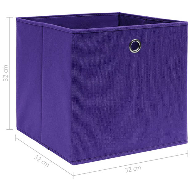 The Living Store Opbergboxen - 32x32x32 cm - Inklapbaar - Paars - Nonwoven stof