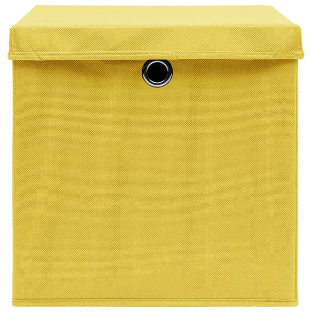 The Living Store opbergboxen - inklapbaar - geel - 32 x 32 x 32 cm - nonwoven stof