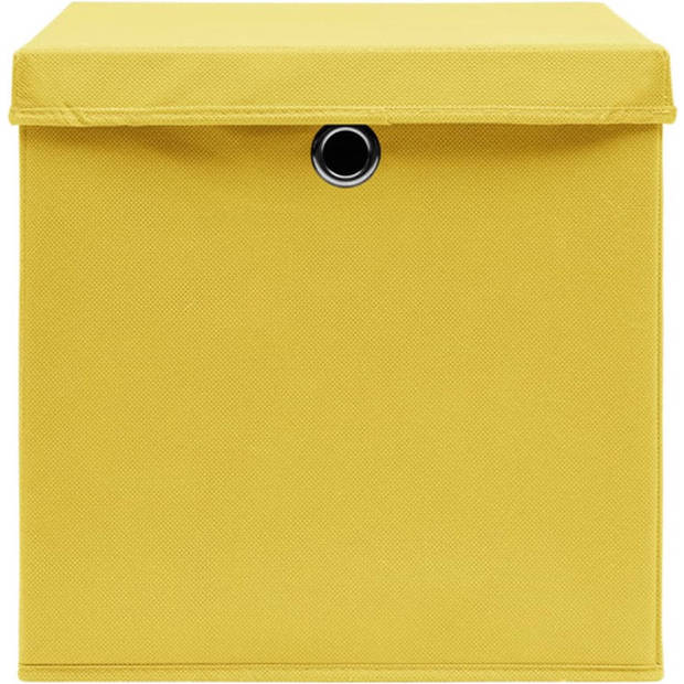 The Living Store opbergboxen - inklapbaar - geel - 32 x 32 x 32 cm - nonwoven stof