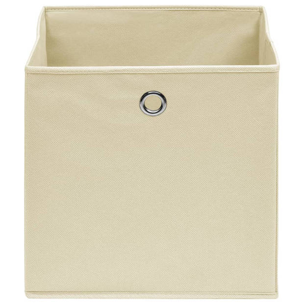 The Living Store Inklapbare opbergbox - Nonwoven stof - 32x32x32 cm - Crème