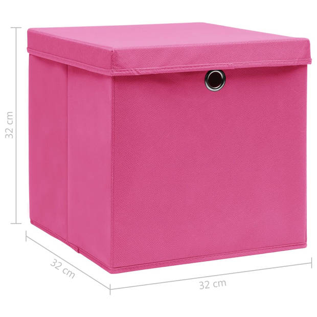 The Living Store Opbergboxen - Inklapbaar - 32 x 32 x 32 cm - Roze