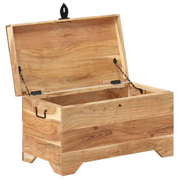 The Living Store Opbergkist - Hout - 73 x 39 x 41 cm - Natuurlijke afwerking