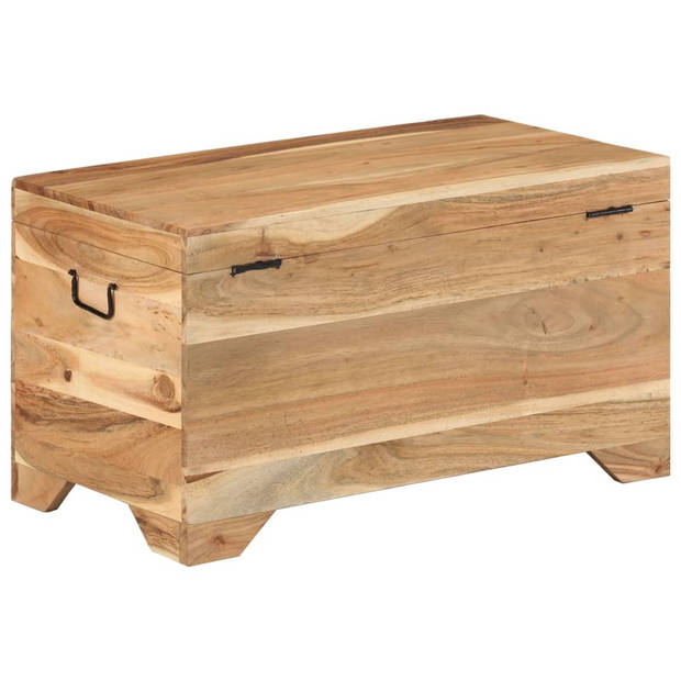 The Living Store Opbergkist - Hout - 73 x 39 x 41 cm - Natuurlijke afwerking