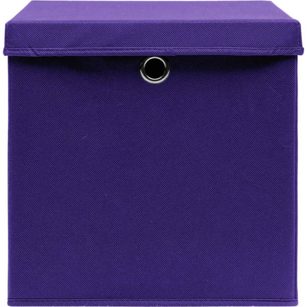 The Living Store Opbergbox Inklapbaar Paars 32 x 32 x 32 cm - Duurzaam Nonwoven stof