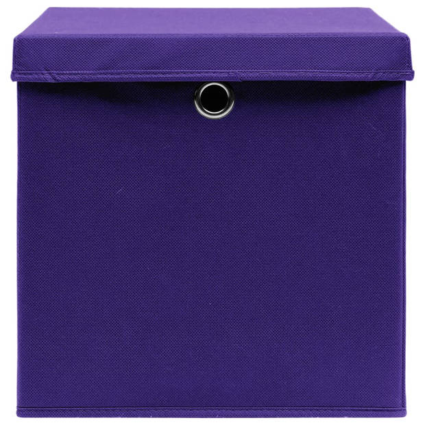 The Living Store Opbergbox Inklapbaar - 32 x 32 x 32 cm - Paars - Nonwoven stof