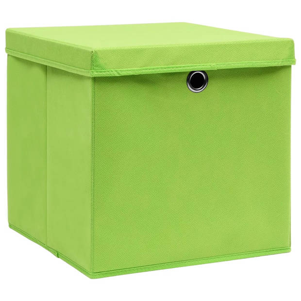 The Living Store Inklapbare Opbergbox - 32 x 32 x 32 cm - Groen - Nonwoven stof