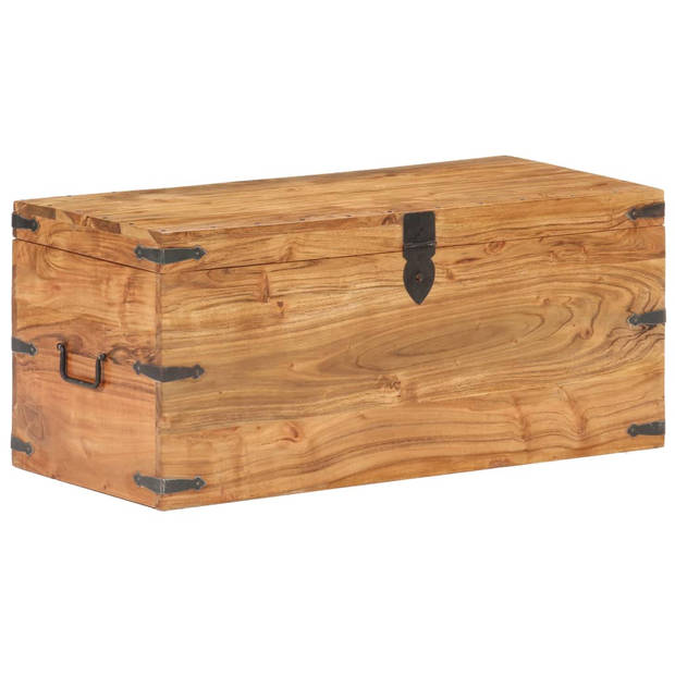 The Living Store Houten Kist - Opbergbox - 90 x 40 x 40 cm - Massief Acaciahout