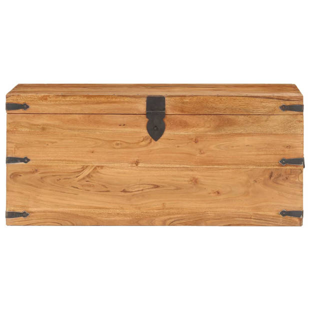 The Living Store Houten Kist - Opbergbox - 90 x 40 x 40 cm - Massief Acaciahout