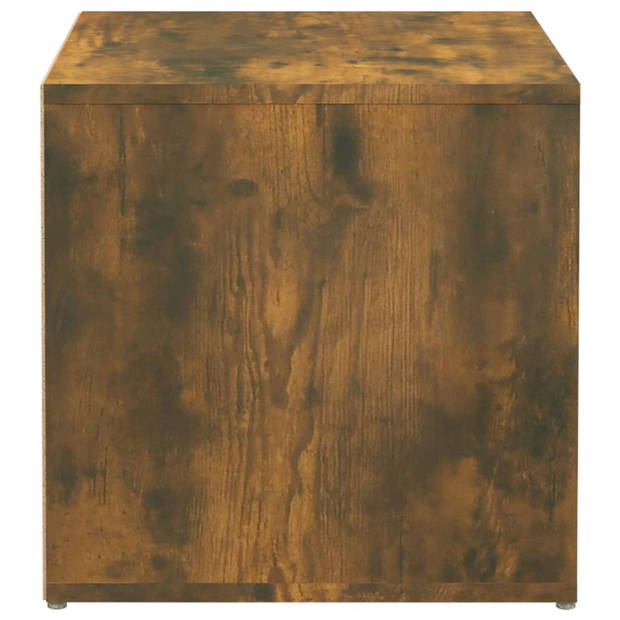 The Living Store Opbergbox Opbergkist - 40.5 x 40 x 40 cm - Gerookt eiken hout