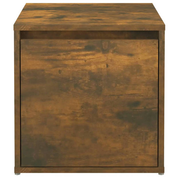 The Living Store Opbergbox Opbergkist - 40.5 x 40 x 40 cm - Gerookt eiken hout