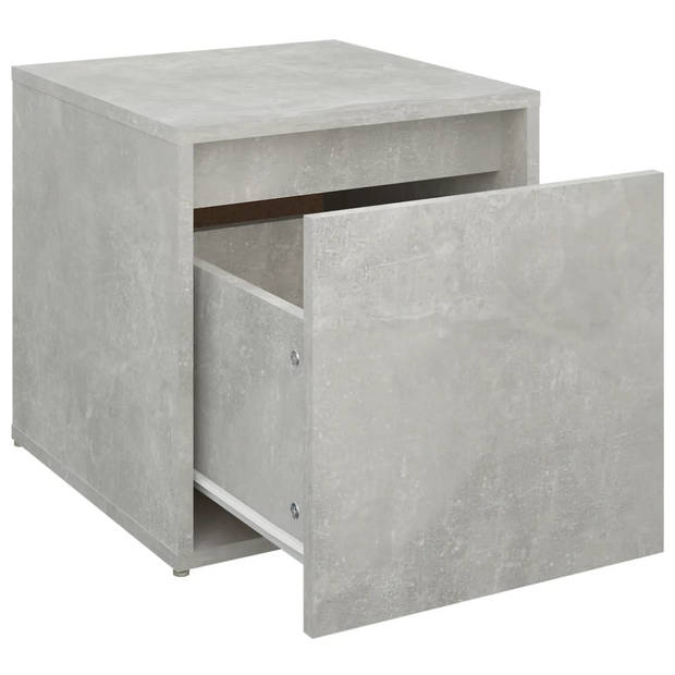 The Living Store Opbergbox Met Lade - Betongrijs - 40.5x40x40 cm - Hoge Kwaliteit