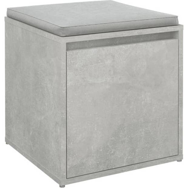 The Living Store Opbergbox Met Lade - Betongrijs - 40.5x40x40 cm - Hoge Kwaliteit