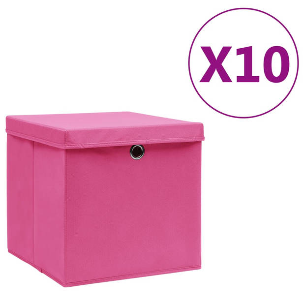 The Living Store Opvouwbare opbergdozen - 28 x 28 x 28 cm - roze - set van 1