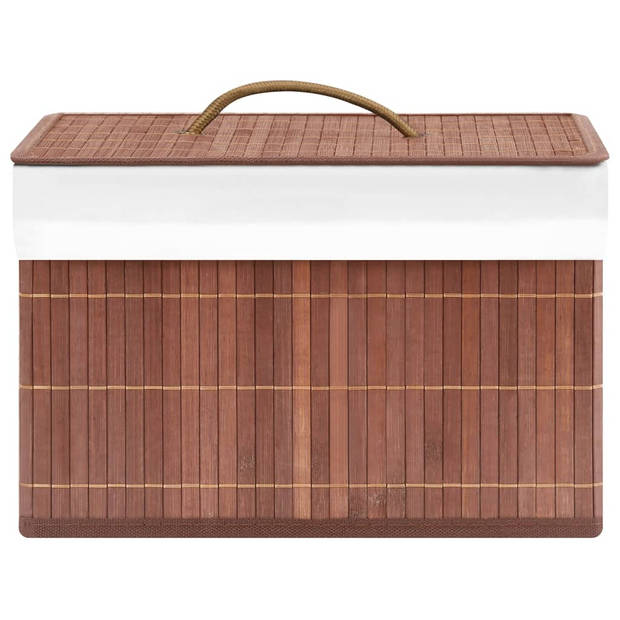 The Living Store Opbergbox - Bamboe - Geweven stof - 31x31x20 cm - Bruin