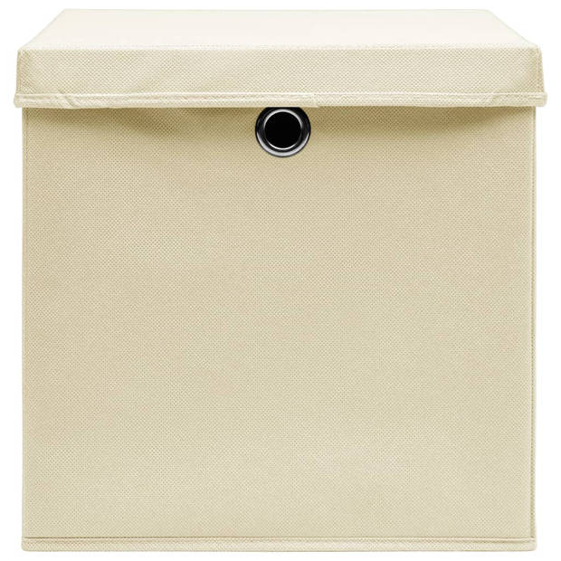 The Living Store Opbergbox - Inklapbaar - Nonwoven - 32x32x32 cm - Crème - Set van 1