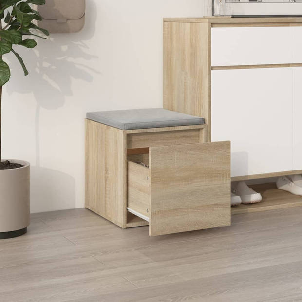 vidaXL Opbergbox met lade 40,5x40x40 cm bewerkt hout sonoma eikenkleur