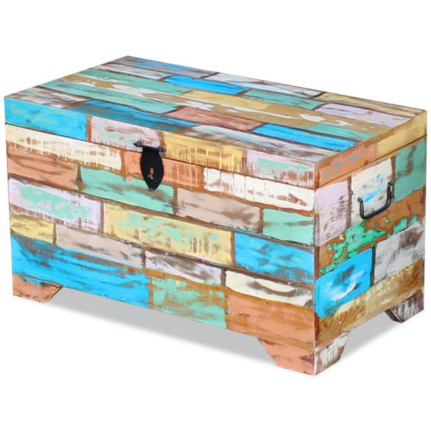 The Living Store Opbergkist Vintage Stijl - Gerecycled Hout - 73 x 39 x 41 cm - Handgemaakt