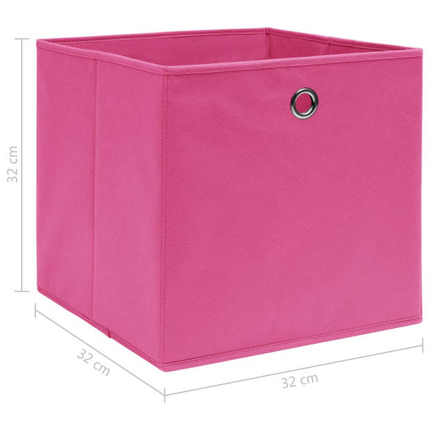 The Living Store Opbergbox Inklapbaar Roze - Nonwoven Stof 32x32x32cm - Set van 1