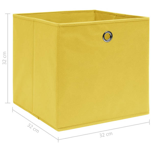 The Living Store Opbergbox - Inklapbaar - 32x32x32 cm - Geel - Nonwoven stof