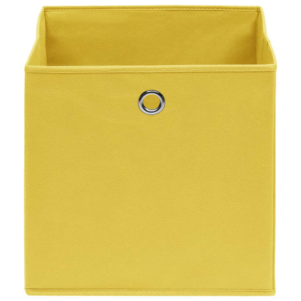 The Living Store Opbergbox - Inklapbaar - 32x32x32 cm - Geel - Nonwoven stof