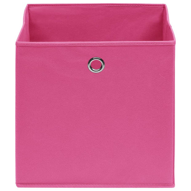 vidaXL Opbergboxen 4 st 28x28x28 cm nonwoven stof roze