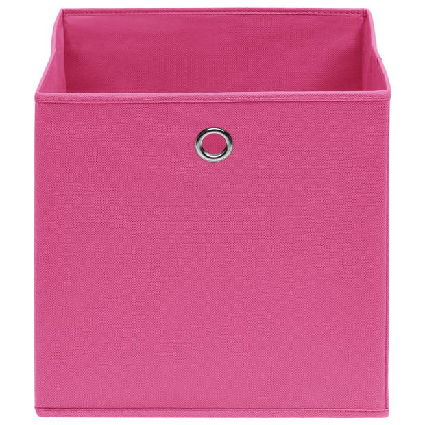 The Living Store Opvouwbare Opbergdozen - Nonwoven Stof - 28 x 28 x 28 cm - Inklapbaar - Roze - Set van 4