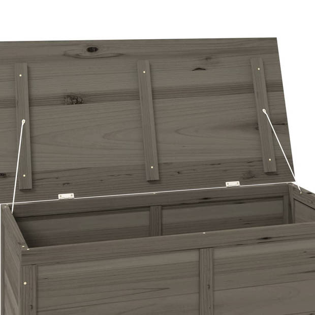 The Living Store Houten Kussenbox - 100x50x56 cm - Antraciet - Massief Vurenhout