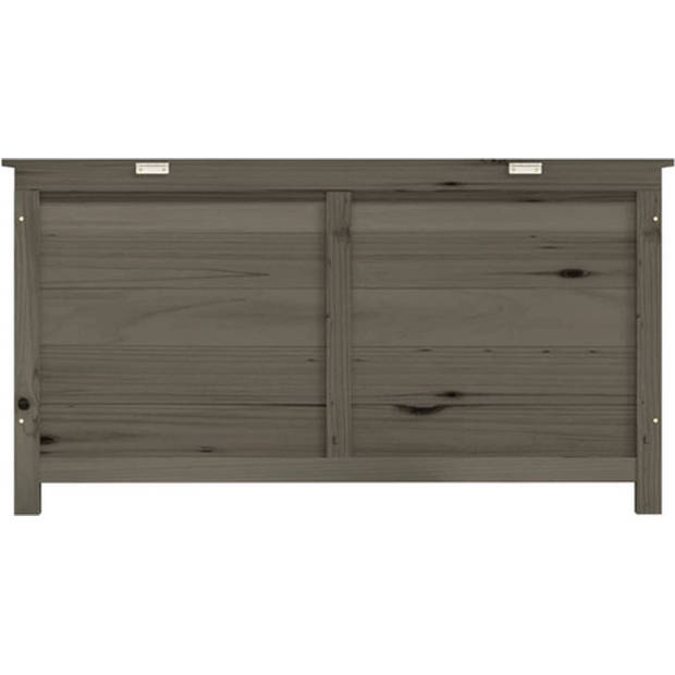 The Living Store Houten Kussenbox - 100x50x56 cm - Antraciet - Massief Vurenhout