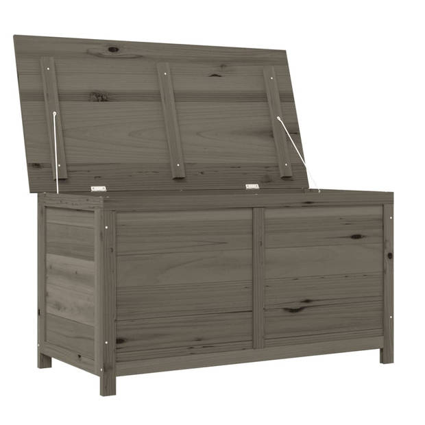 The Living Store Houten Kussenbox - 100x50x56 cm - Antraciet - Massief Vurenhout