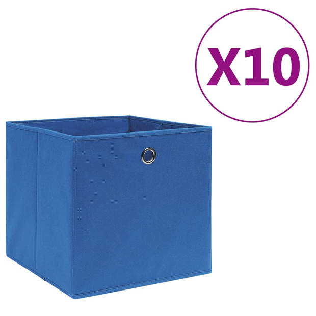 The Living Store Opbergbox Vouwbaar - 28 x 28 x 28 cm - Blauw - Nonwoven