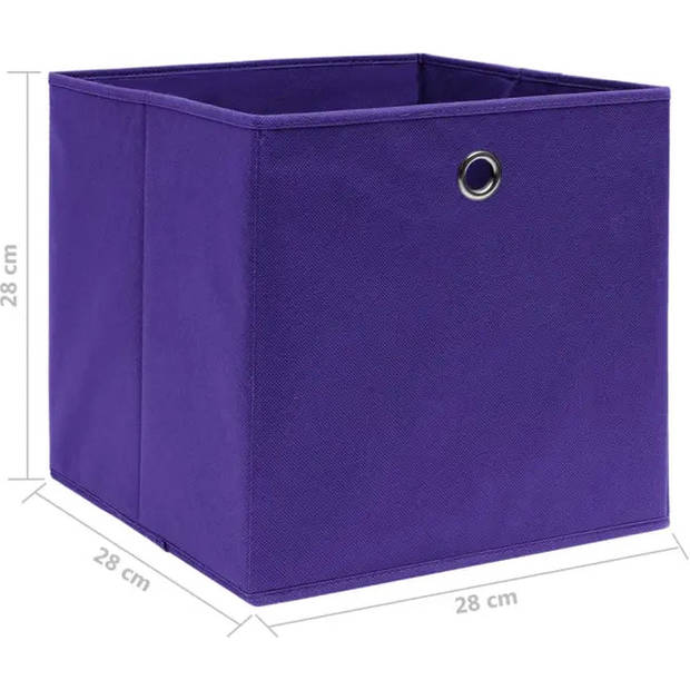 The Living Store Opvouwbare Opbergboxen - Blauw - 28x28x28 cm - Nonwoven Stof