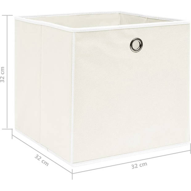 The Living Store Opbergboxen - Wit - Nonwoven - 32x32x32 cm - Set van 1