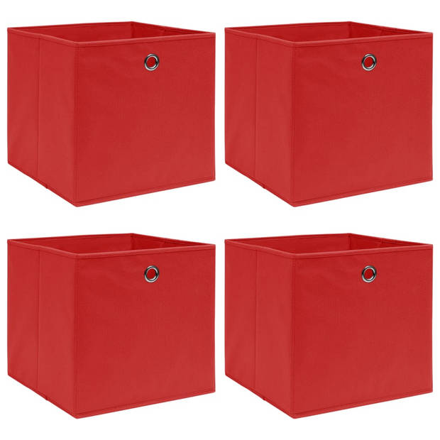 The Living Store Opbergbox Inklapbaar - Rood - 32 x 32 x 32 cm - Nonwoven stof