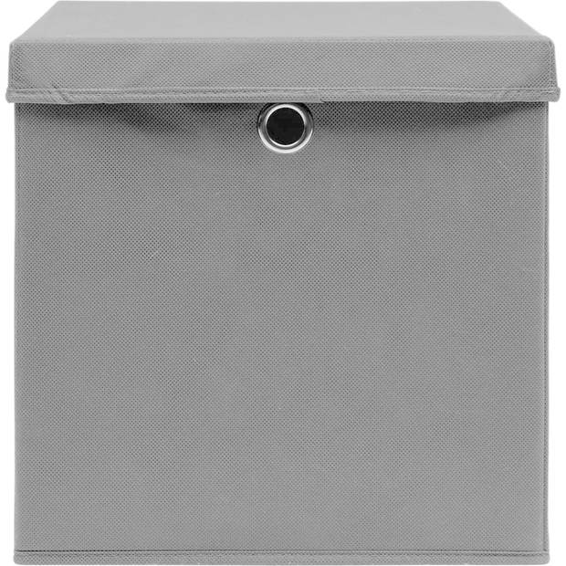 The Living Store Opvouwbare Opbergboxen - Grijs - 28 x 28 x 28 cm - Nonwoven Stof