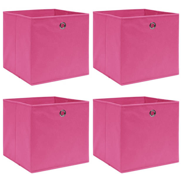 The Living Store Opbergbox - Inklapbaar - Roze - Nonwoven stof - 32 x 32 x 32 cm