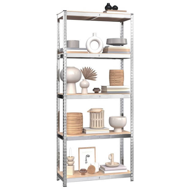 The Living Store Opbergrek - Opbergrek - 75 x 30 x 172 cm - Zilver