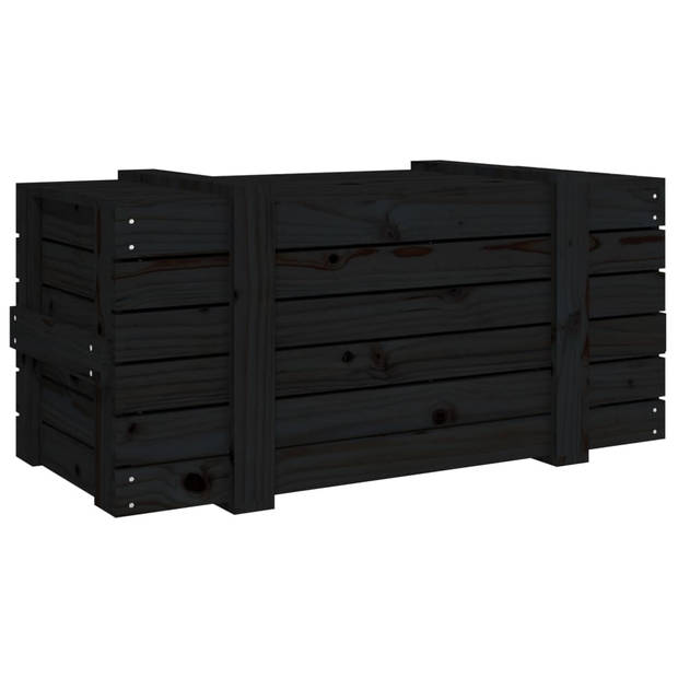 vidaXL Opbergbox 91x40,5x42 cm massief grenenhout zwart