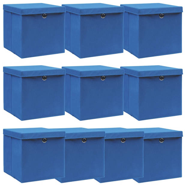 The Living Store Opbergbox - Inklapbaar - Blauw - 32x32x32cm - Nonwoven stof