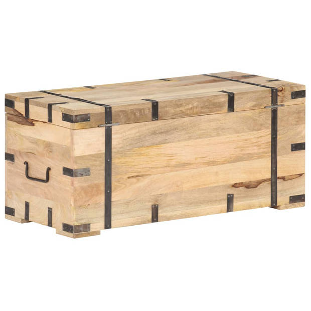 The Living Store Massief Mangohouten Kist - Opbergbox - 90x40x40cm - Natuurlijke Afwerking