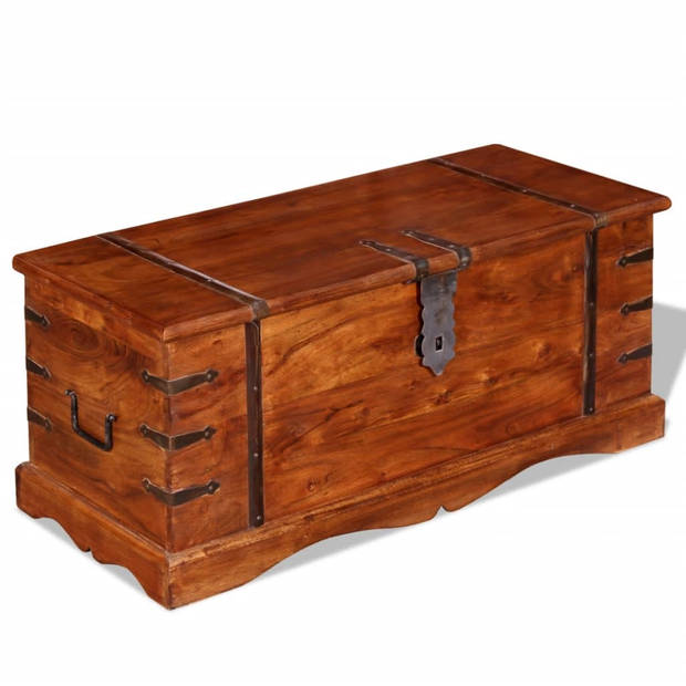 The Living Store Opbergkist Acacia - 90 x 40 x 40 cm - Bruin hout