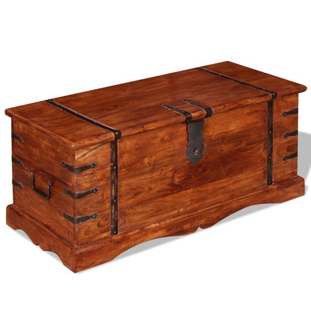 The Living Store Opbergkist Acacia - 90 x 40 x 40 cm - Bruin hout