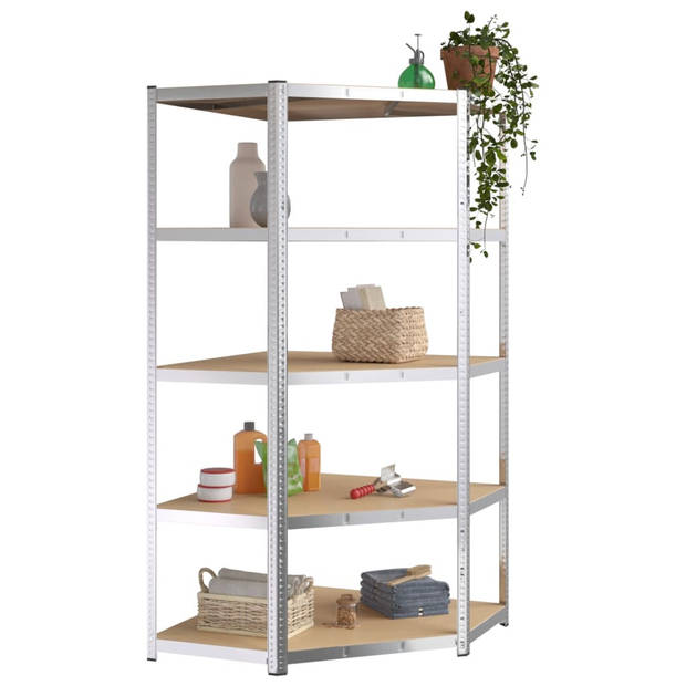 The Living Store Opbergrekken - Rechthoekig - 90x40x180 cm - Zilver