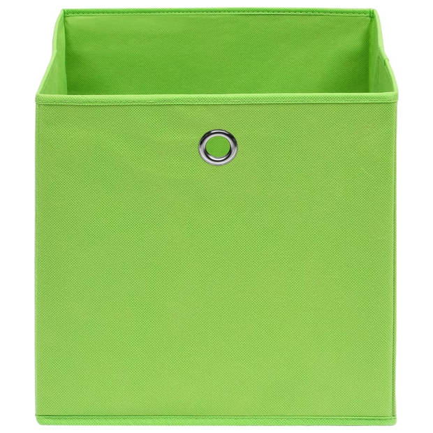 The Living Store Inklapbare Opbergboxen Groen - 32 x 32 x 32 cm - Nonwoven Stof