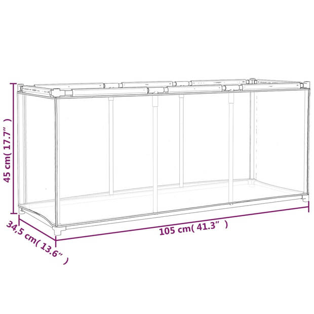 The Living Store Gereedschapsbox - Opbergbox - 105x34.5x45 cm - Crème - Duurzame Stof - Stevig IJzeren Frame