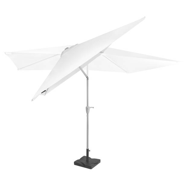 VONROC Parasol Rapallo 200x300cm – Premium parasol – wit Incl. Parasolvoet 20 kg.